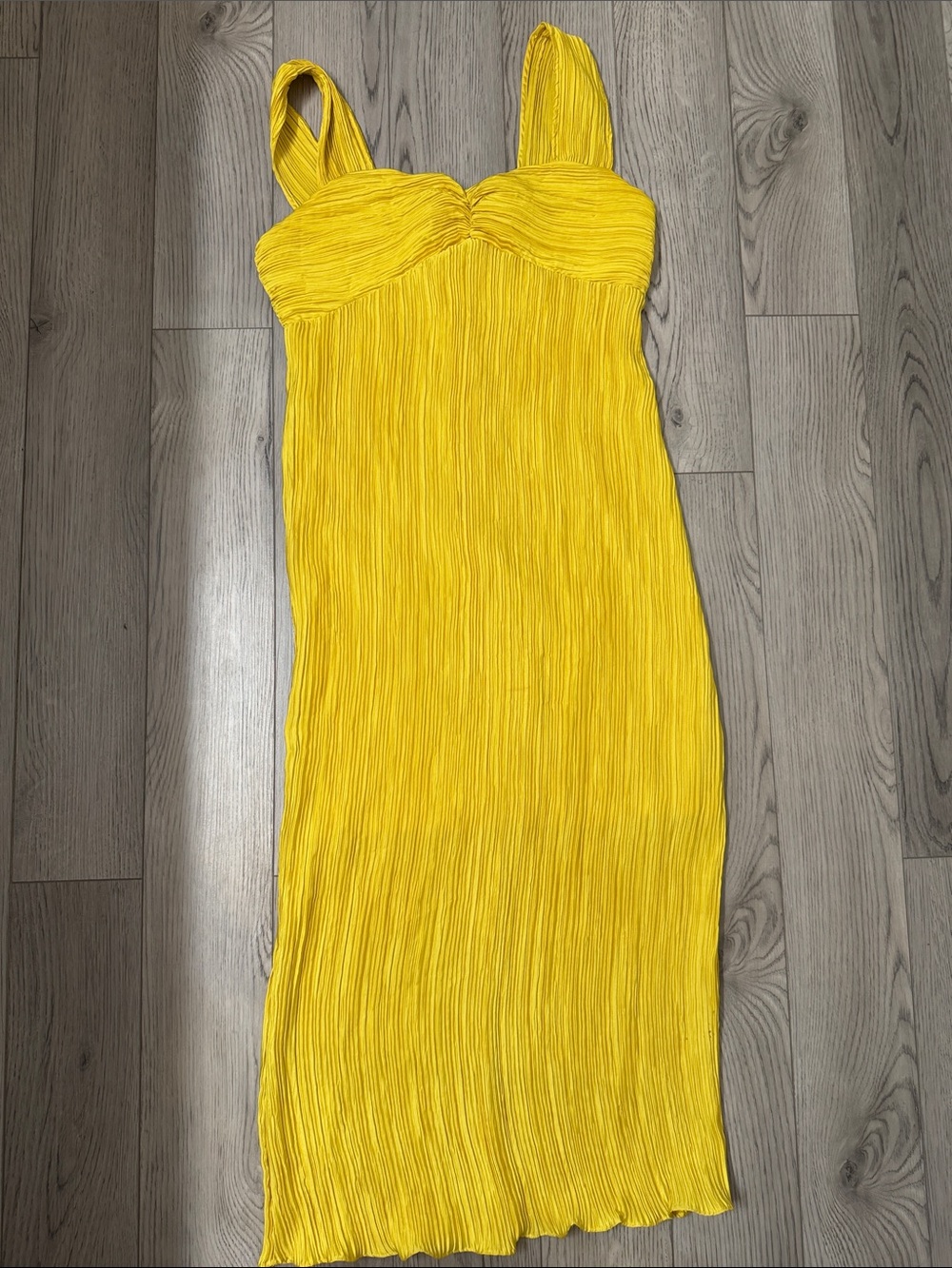 Anthropologie Micro-Pleated Sweetheart Midi / Maxi Dress.